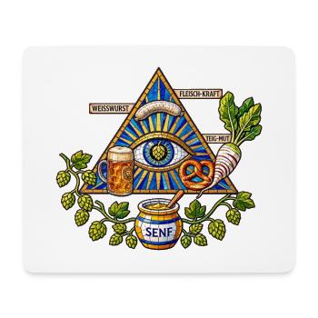 Weißwurst-Mysterium – Bayerisches Mosaik - Mousepad (Querformat) - Weiß - Vorne