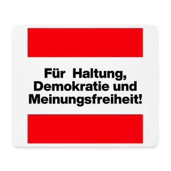 FÜR HALTUNG, DEMOKRATIE UND MEINUNGSFREIHEIT! - Mousepad (Querformat) - Weiß - Vorne