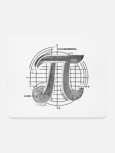 Pi Symbol – Mathematisches Blueprint Design - Mousepad (Querformat) - Weiß