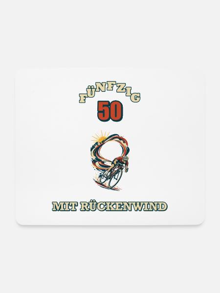 Fünfzig mit Rückenwind - Mousepad (Querformat) - Weiß