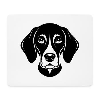 Beagle-Hundekopf - Mousepad (Querformat) - Weiß - Vorne
