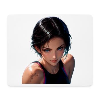 Girl Manga Fitness-Schwimmerin - Mousepad (Querformat) - Weiß - Vorne