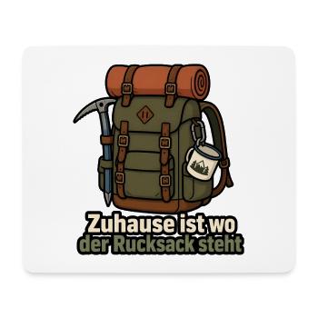 Zuhause ist wo der Rucksack steht Wandern Design - Mousepad (Querformat) - Weiß - Vorne