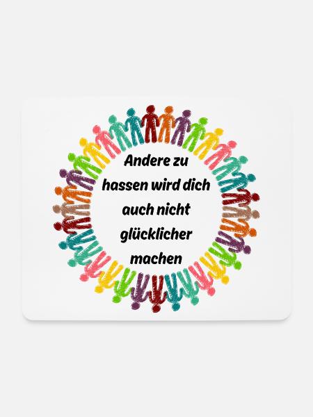 ANDERE ZU HASSEN MACHT DICH NICHT GLÜCKLICH NO AFD - Mousepad (Querformat) - Weiß