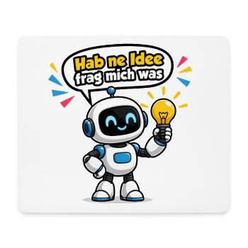Hab ne Idee frag mich was Roboter Glühbirne Design - Mousepad (Querformat) - Weiß - Vorne