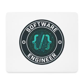 Software Engineer Binärcode-Badge-Geschenk - Mousepad (Querformat) - Weiß - Vorne