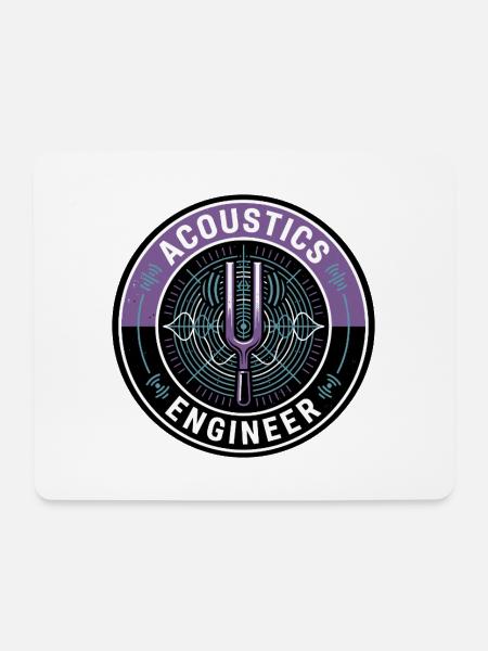 Akustikingenieur Stimmgabel-Wave-Abzeichen-Geschenk - Mousepad (Querformat) - Weiß