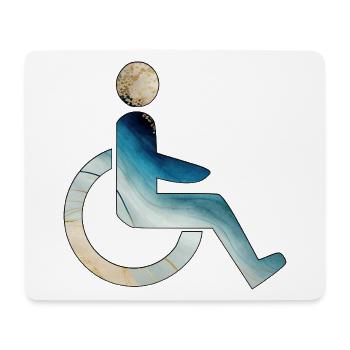 Rollstuhl Rollstuhlfahrer - Mousepad (Querformat) - Weiß - Vorne