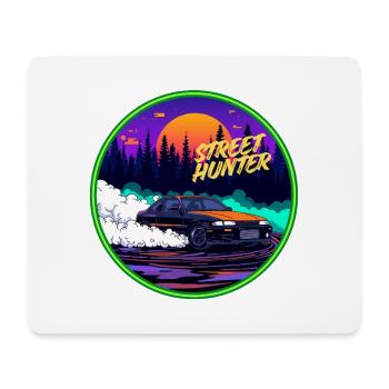 Street Hunter Retro Outrun JDM Streetwear - Mousepad (Querformat) - Weiß - Vorne