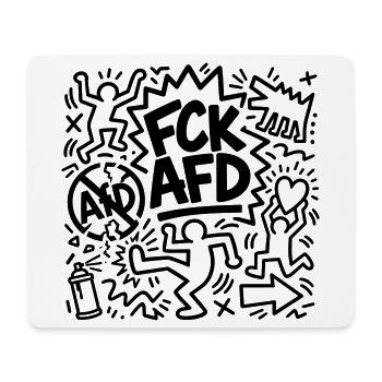 FCK AFD - Mousepad (Querformat) - Weiß - Vorne