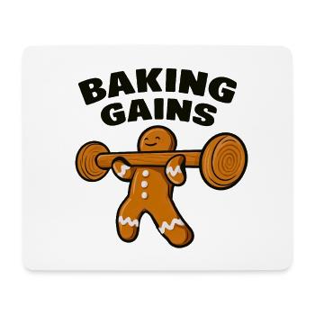 Baking Gains: Ginger Krafttraining - Mousepad (Querformat) - Weiß - Vorne