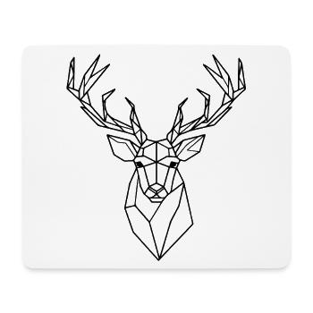 Geometric Deer – Polygon Hirsch Silhouette - Mousepad (Querformat) - Weiß - Vorne