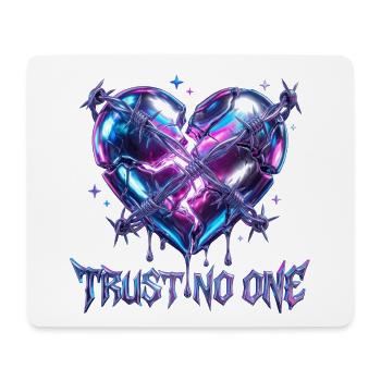 Trust No One - Y2K Liquid Chrome Barbed Wire Broke - Mousepad (Querformat) - Weiß - Vorne