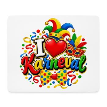 Karneval , I Love Karneval  - Mousepad (Querformat) - Weiß - Vorne