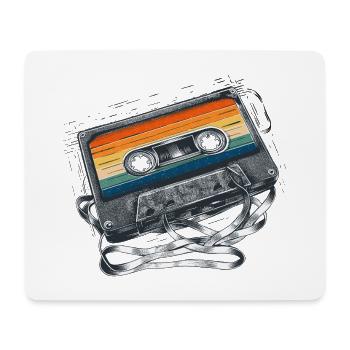 Vintage Retro Rainbow Kassette - Mousepad (Querformat) - Weiß - Vorne