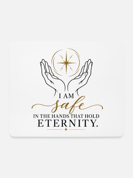 Sicher in Gottes Hand - Mousepad (Querformat) - Weiß