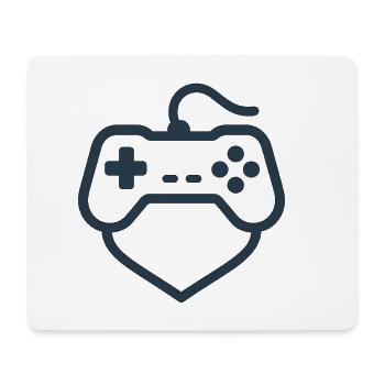 Retro Controller Silhouette – Clean Gamer-Shirt - Mousepad (Querformat) - Weiß - Vorne