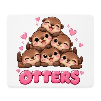 Süße Otter Freunde Cartoon - Mousepad (Querformat) - Weiß - Vorne