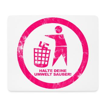 Gegen Rechts - Halte deine Umwelt sauber - FCK NZS - Mousepad (Querformat) - Weiß - Vorne