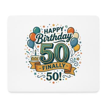 Alles Gute zum Geburtstag endlich 50 Bash Konfetti-Party - Mousepad (Querformat) - Weiß - Vorne