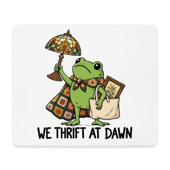 Frosch im Handarbeits-Chic - Mousepad (Querformat) - Weiß - Vorne