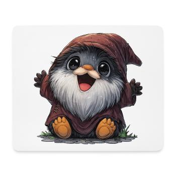 Kuscheliger Wichtel im braunen Mantel - Mousepad (Querformat) - Weiß - Vorne