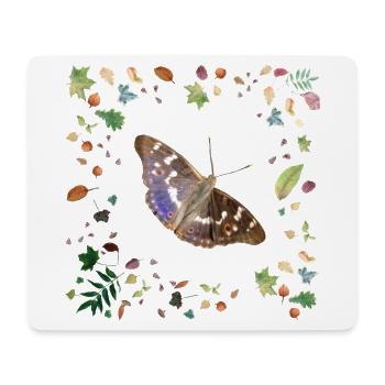 Kleiner Schillerfalter mit Herbstlaub - Mousepad (Querformat) - Weiß - Vorne