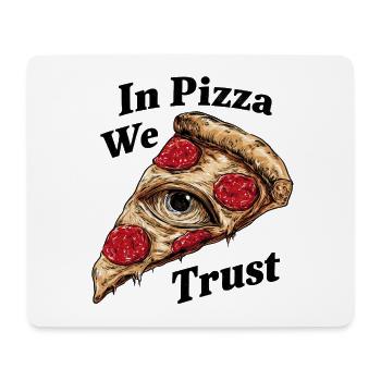 In Pizza We Trust - Mousepad (Querformat) - Weiß - Vorne
