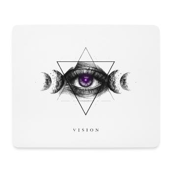 Geometrische Vision: Auge mit Mond-Symbolik - Mousepad (Querformat) - Weiß - Vorne