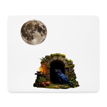 Mondnacht im Krähen tor - Mousepad (Querformat) - Weiß - Vorne