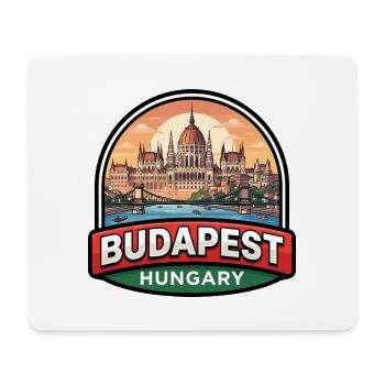 Budapest-Ungarn-Reiseabzeichen Parlamentsgeschenk - Mousepad (Querformat) - Weiß - Vorne