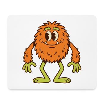 Süßes orangefarbenes Monster mit einem freundlichen Lächeln - Mousepad (Querformat) - Weiß - Vorne