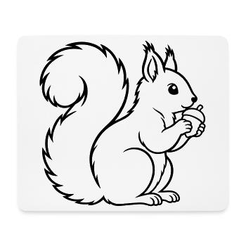 Eichhörnchen mit Eichel – Wald Natur - Mousepad (Querformat) - Weiß - Vorne