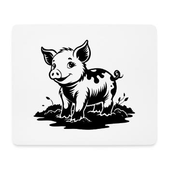 Ferkel im Schlamm - Mousepad (Querformat) - Weiß - Vorne