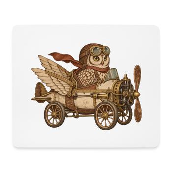Steampunk Eulenflugmaschine - Mousepad (Querformat) - Weiß - Vorne