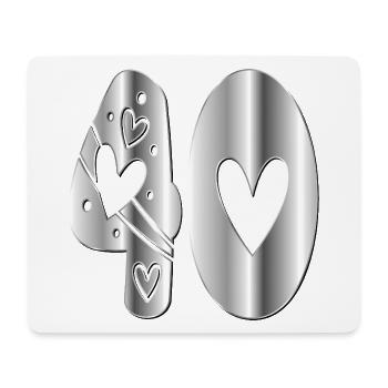 Vierzig Zahl 40 - Mousepad (Querformat) - Weiß - Vorne