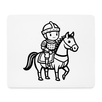 Süßer Ritter auf dem Pferd - Mousepad (Querformat) - Weiß - Vorne