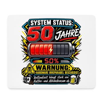 50.Geburtstag System Status 50Jahre Hardware Humor - Mousepad (Querformat) - Weiß - Vorne