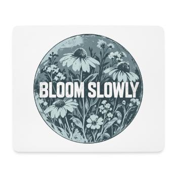 Bloom Slowly Blumenring Design - Mousepad (Querformat) - Weiß - Vorne