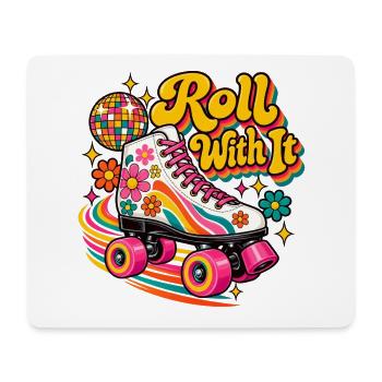 Roll With It Blumenroller - Mousepad (Querformat) - Weiß - Vorne