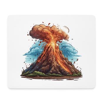Vulkanausbruch Lava Explosion - Mousepad (Querformat) - Weiß - Vorne