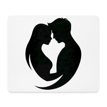 Paar-Silhouetten-Umarmung - Mousepad (Querformat) - Weiß - Vorne