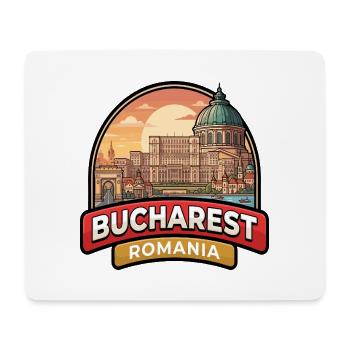 Bukarest Rumänien Reiseabzeichen Parlament Stadtkunst - Mousepad (Querformat) - Weiß - Vorne