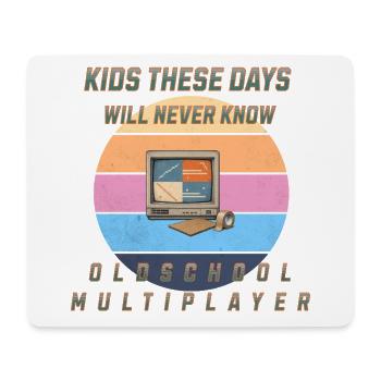 90s Gaming - Oldschool Multiplayer - Screencheat - Mousepad (Querformat) - Weiß - Vorne