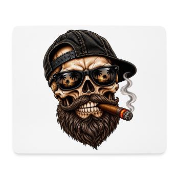 Skull Vibes – Bartmode auf Bearded Skull - Mousepad (Querformat) - Weiß - Vorne
