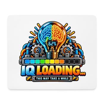 IQ Loading Gehirn Neon Design - Mousepad (Querformat) - Weiß - Vorne