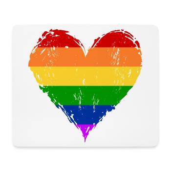 Regenbogen Herz used - Mousepad (Querformat) - Weiß - Vorne