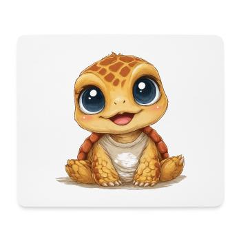 Kuschel Turtle mit großen Augen - Mousepad (Querformat) - Weiß - Vorne