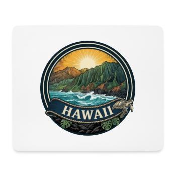 Hawaii Na Pali Coast Retro Surf-Reisegeschenk - Mousepad (Querformat) - Weiß - Vorne