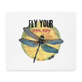 Flieg deinen eigenen Weg, Dragonfly Circle - Mousepad (Querformat) - Weiß - Vorne